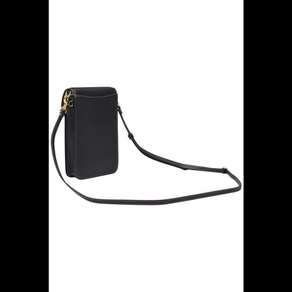 Coach Polished Pebble Leather Phone Crossbody Black - Picture 3 of 3